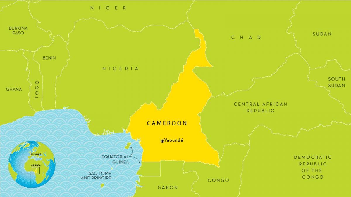 mapa Kamerun eta inguruko herrialdeetan