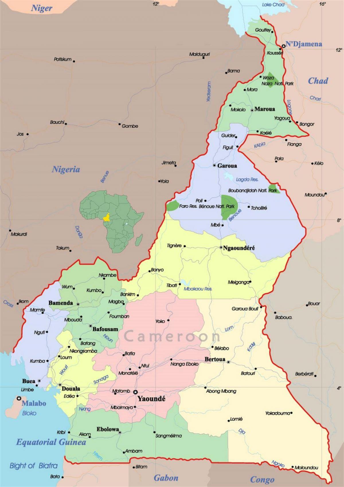 Kamerun, afrika mapa