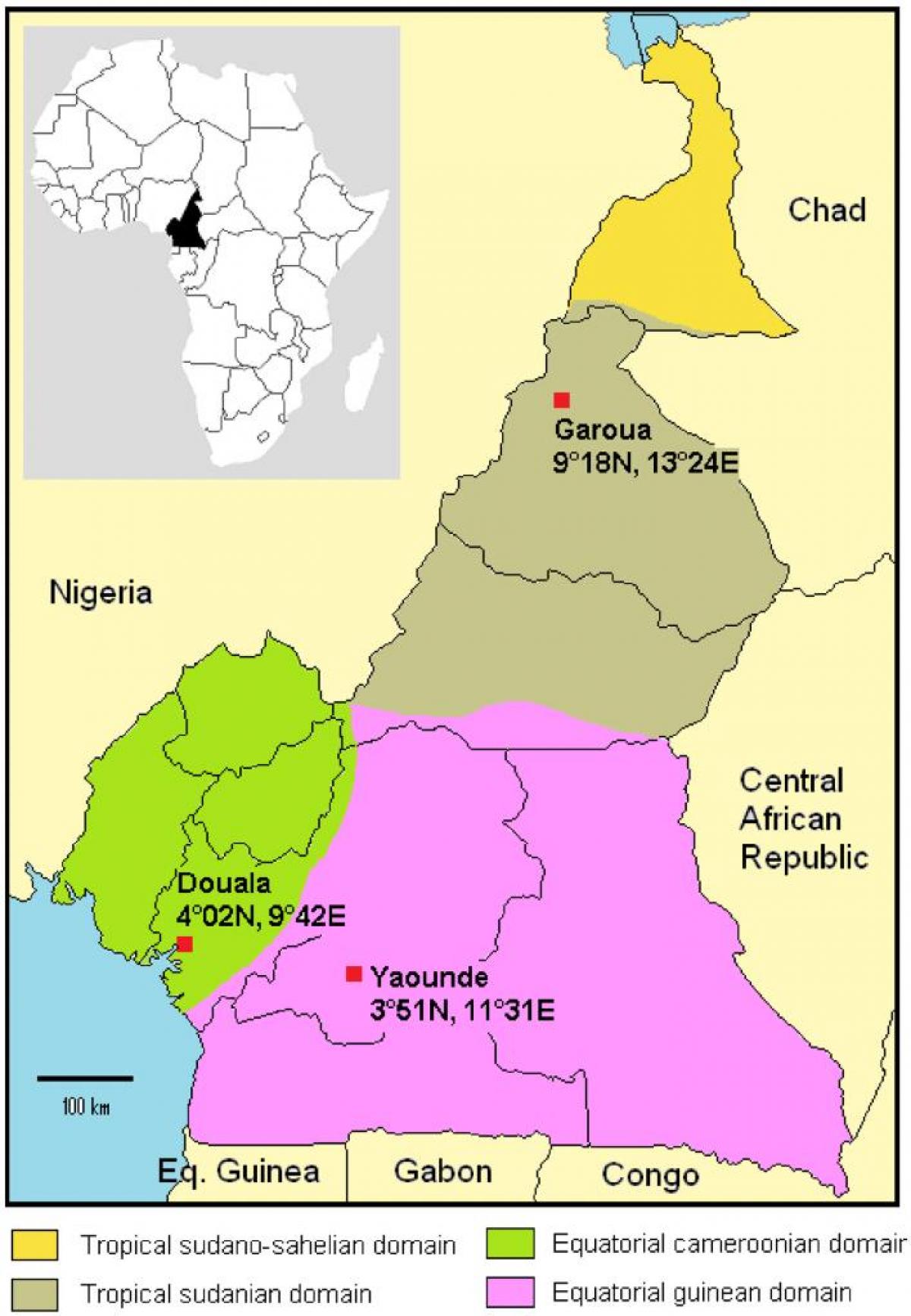 Mapa Kamerun klima