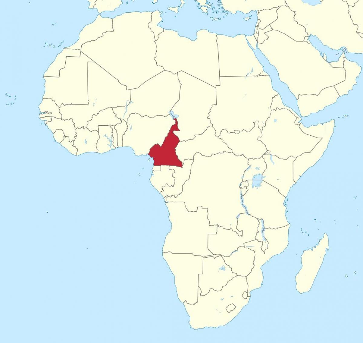 Mapa Kamerun mendebaldeko afrikan